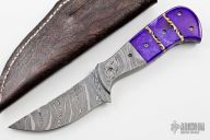 Damascus & Dyed Bone Upswept Hunter
