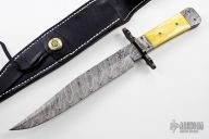 Damascus & Dyed Bone Knife