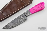 Damascus & Dyed Bone Knife