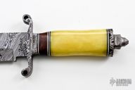 Damascus & Dyed Bone Bowie
