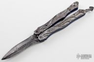 Carved Damascus Balisong