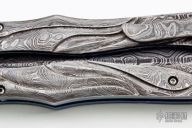 Carved Damascus Balisong