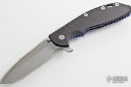 XM-24 Framelock Flipper - 4" (Hand-Ground / Carbon Fiber & Blue Tumble)