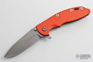 XM-18 Framelock Flipper - 3 1/2" (Tumble Finish / Orange G10 & Bead Blast)