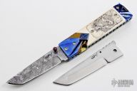 Samurai Damascus Folder w/ Extra Blade