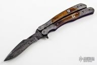 Damascus & Bone Balisong