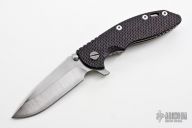 XM-18 Framelock Flipper - 3 1/2" (Hand-Ground / Carbon Fiber & Tumble)