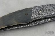 Damascus and Walrus Ivory Linerlock Folder
