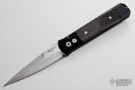 Godfather - Black Handle / Carbon Fiber Inlays / Satin Blade