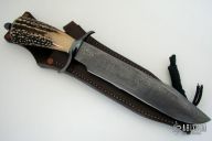 Damascus and Stag Bowie