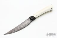 Damascus and Ivory Fixed Blade