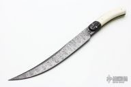 Damascus and Ivory Fixed Blade