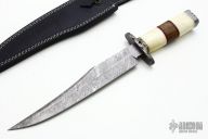Damascus, Bone & Wood Knife