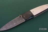 Model LL 10 - Damascus & Warthog Tusk - Linerlock
