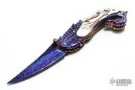 Carved Damascus & Pearl Folder