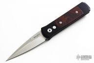 Godson 706 - Black Handle w/ Ironwood Inlays / Satin Blade / Plain Edge