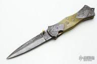 Damascus Linerlock Dagger