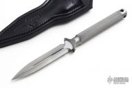 A.D.O. Hand Ground D/E Bead Blast w/ Leather Sheath