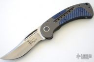 Pantera - Titanium and Blue Twill Inlays Framelock
