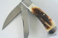 Double Blade Stag Trapper Slipjoint Smaller