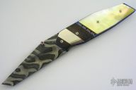 Gold Lip Pearl & Damascus N'Able Linerlock