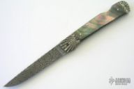 Damascus & Black Lip Pearl Lockback