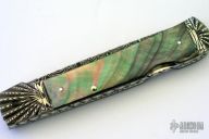 Damascus & Black Lip Pearl Lockback