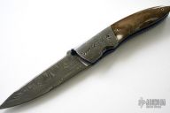 Camel Bone and Damascus Linerlock