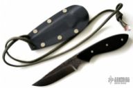 Hand Forged (S) Neck Knife - Black Micarta