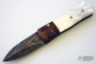 Damascus & Pearl Folding Dagger