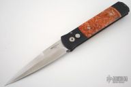 906-Ltd GODFATHER - Blk Handle / Red Box Elder / Satin Plain