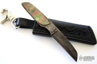 Damascus and Black Lip Pearl Fixed Sheepfoot