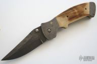 Mammoth Bark and Damascus Fancy Kasper Linerlock