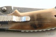 Mammoth Bark and Damascus Fancy Kasper Linerlock