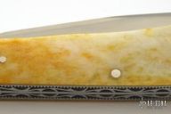 2 Blade Giraffe Bone Engraved Saddlehorn - Slipjoint