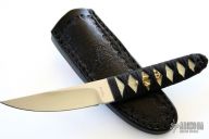 Modified Small Tanto w/Menuki - White Rayskin 1974