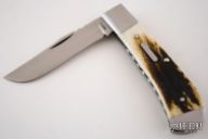 Single Blade Stag Trapper Slipjoint