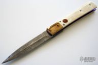 Fantail D&D - Damascus & Mastodon - Automatic Linerlock