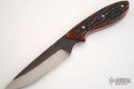 Hand Forged Neck Knife - Jigged Amber Bone