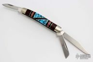 3-Blade Slipjoint - Wood and Turquoise