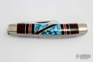 3-Blade Slipjoint - Wood and Turquoise