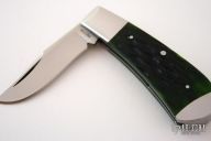 Small Single Blade Trapper - Green Jigged Bone Slipjoint