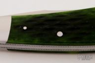 Small Single Blade Trapper - Green Jigged Bone Slipjoint