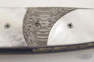 Raindrop Linerlock - Damascus & Pearl