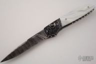 Damascus and Pearl Button Release Automatic (L. Newton)