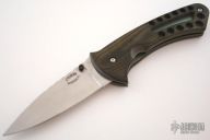 Large Drilled Green/Black Micarta Linerlock NC