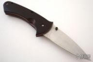 Large Left Hand Clip Point Linerlock - Burgundy Micarta