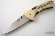 Warrior's Dream - Scrimshawed Ivory Micarta Linerlock