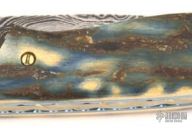 Damascus & Blue Mammoth Ivory Linerlock