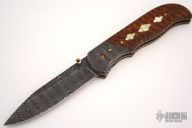 Damascus & Snakewood Linerlock